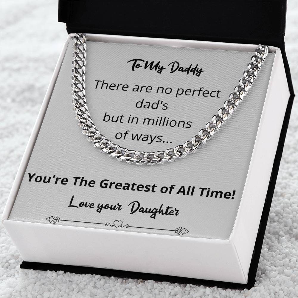 Greatest Of All Time Cuban Link Chain Gift For Fathers Day From Daughter