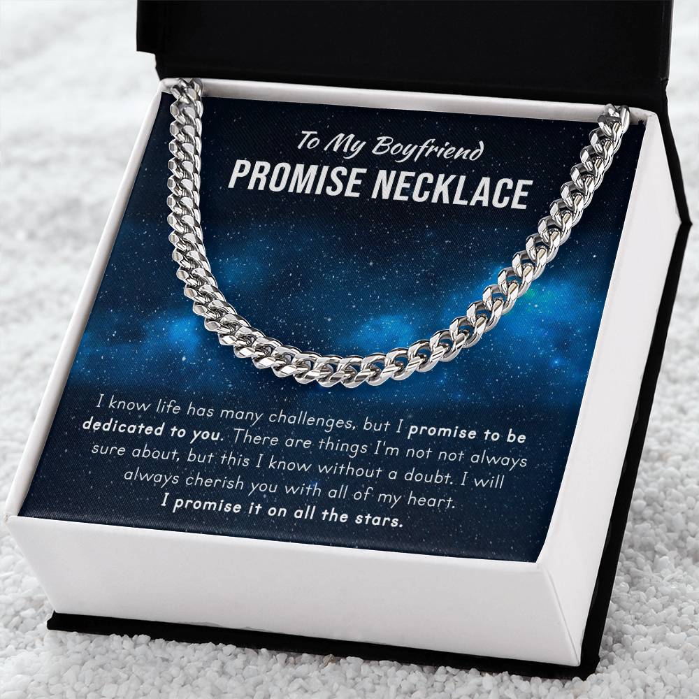 Promise Necklace For Him - Christmas Gift Cuban Link Chain