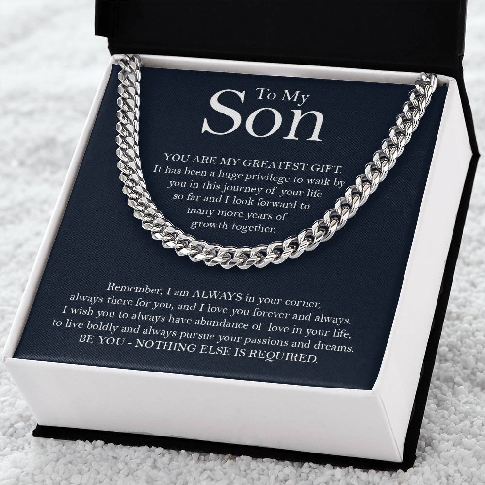 To My Son Cuban Chain Necklace Gift For Son Birthday Son Graduation Necklace For Son Cuban Link Chain