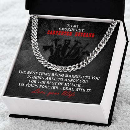 Carpenter Heavy Durable Cuban Chain Mens Necklace Cuban Link Chain
