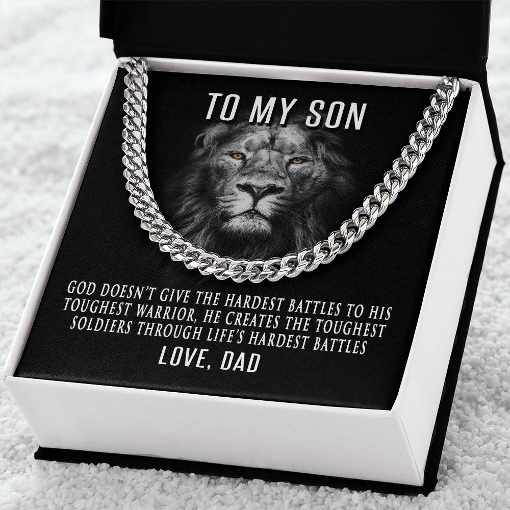 Son Toughest Warrior - Cuban Link Chain Necklace