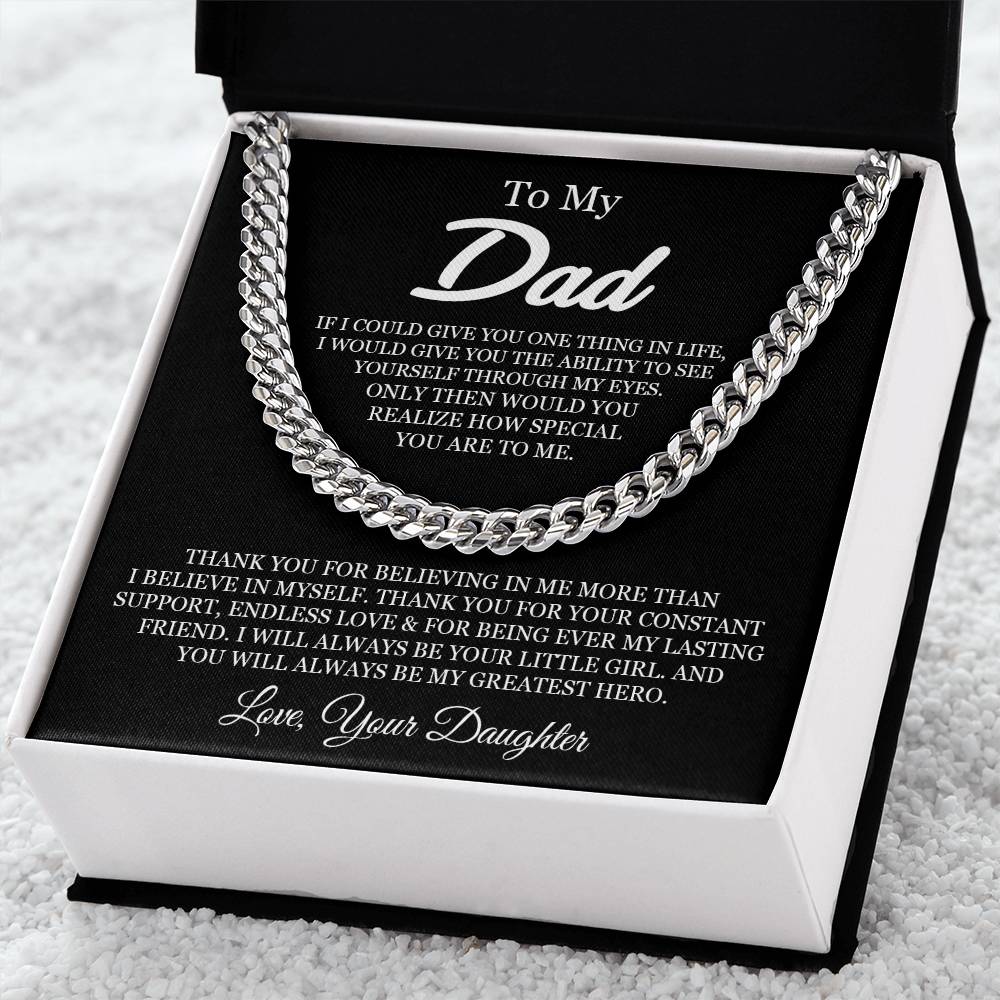 To My Dad Cuban Chain Necklace Sentimental Gift For Dad From Daughter Dad Birthday Gift Idea Father's Day Gift Cuban Link Chain
