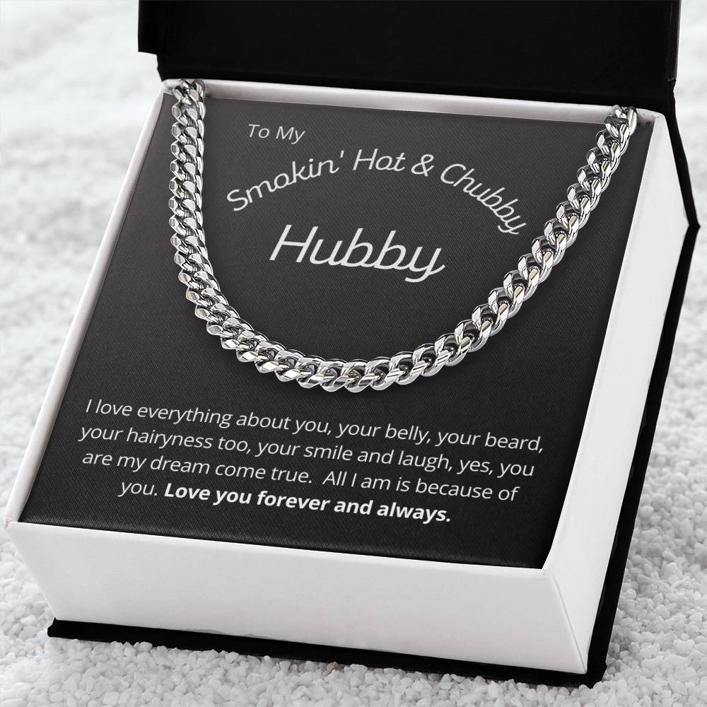 Hot And Chubby Hubby Cuban Chain Link Necklace For Husband Gift Cuban Link Chain