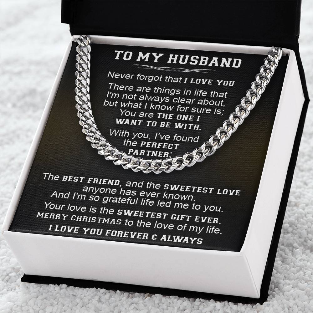 Gift For Husband - Clear About - Cuban Link Cuban Link Chain