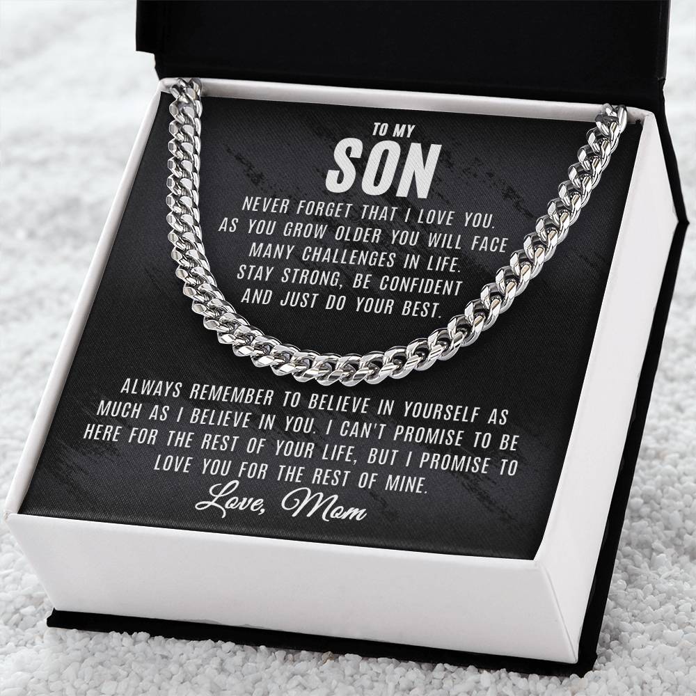 To My Son - Believe In Yourself - Cuban Link Chain Necklace