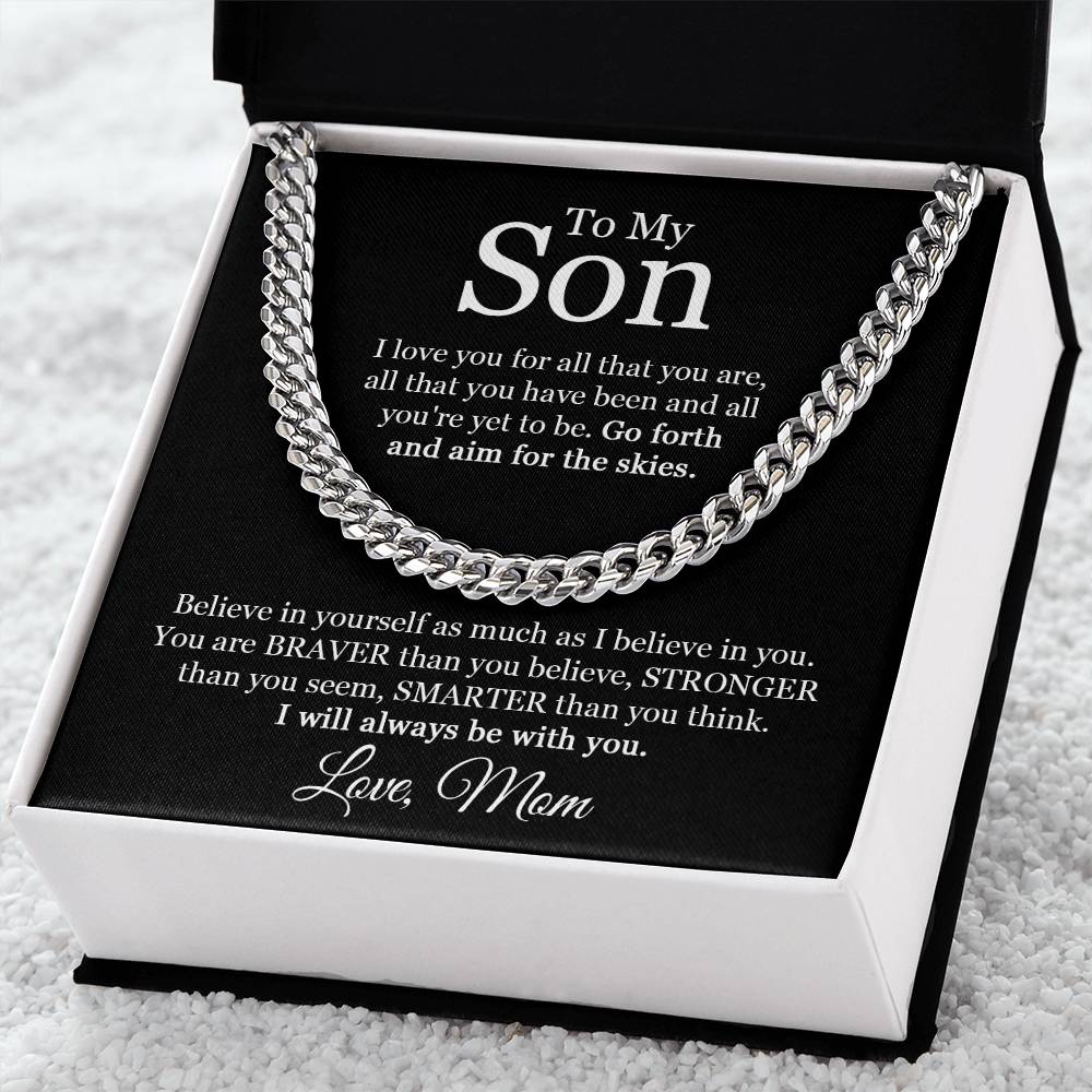 To My Son Chain Necklace Gift For Son From Mom Dad To Son Son Graduation Son Birthday Keepsake Gift For Son Cuban Link Chain