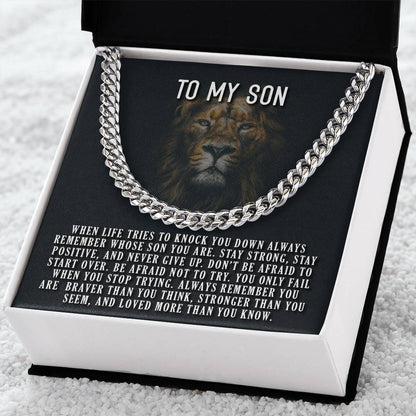 To My Son Always Remember Cuban Link Chain