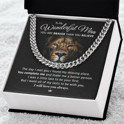 My Wonderful Man -Perfect Gift Idea Cuban Link Chain