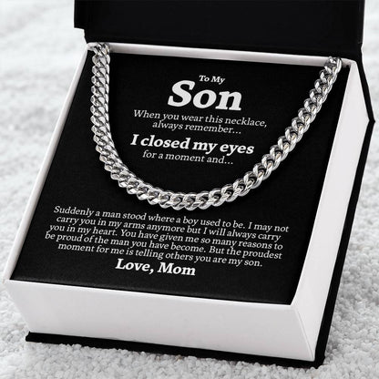 To My Son Chain Necklace Gift For Son From Mom Mother To Son Jewelry Gift Son Birthday Graduation Gift Cuban Link Chain
