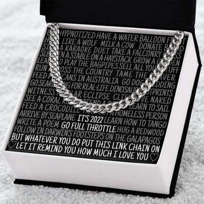 New Year Gift For Men Christmas Gift For Nephew Brother Boyfriend Husband Funny Bucket List Cuban Chain Link Cuban Link Chain