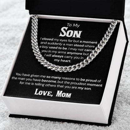 To My Son - So Many Reasons - Cuban Link Chain
