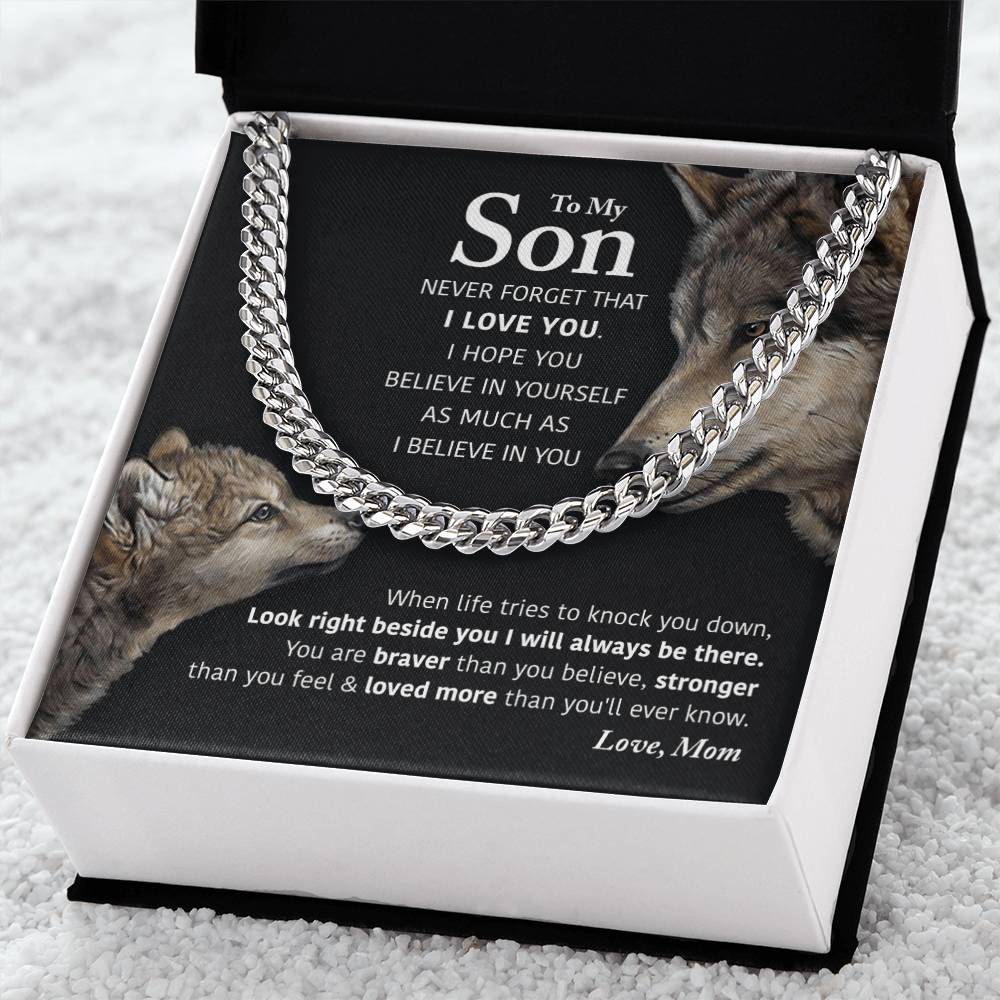 My Son - I Will Always Be There Cuban Link Chain