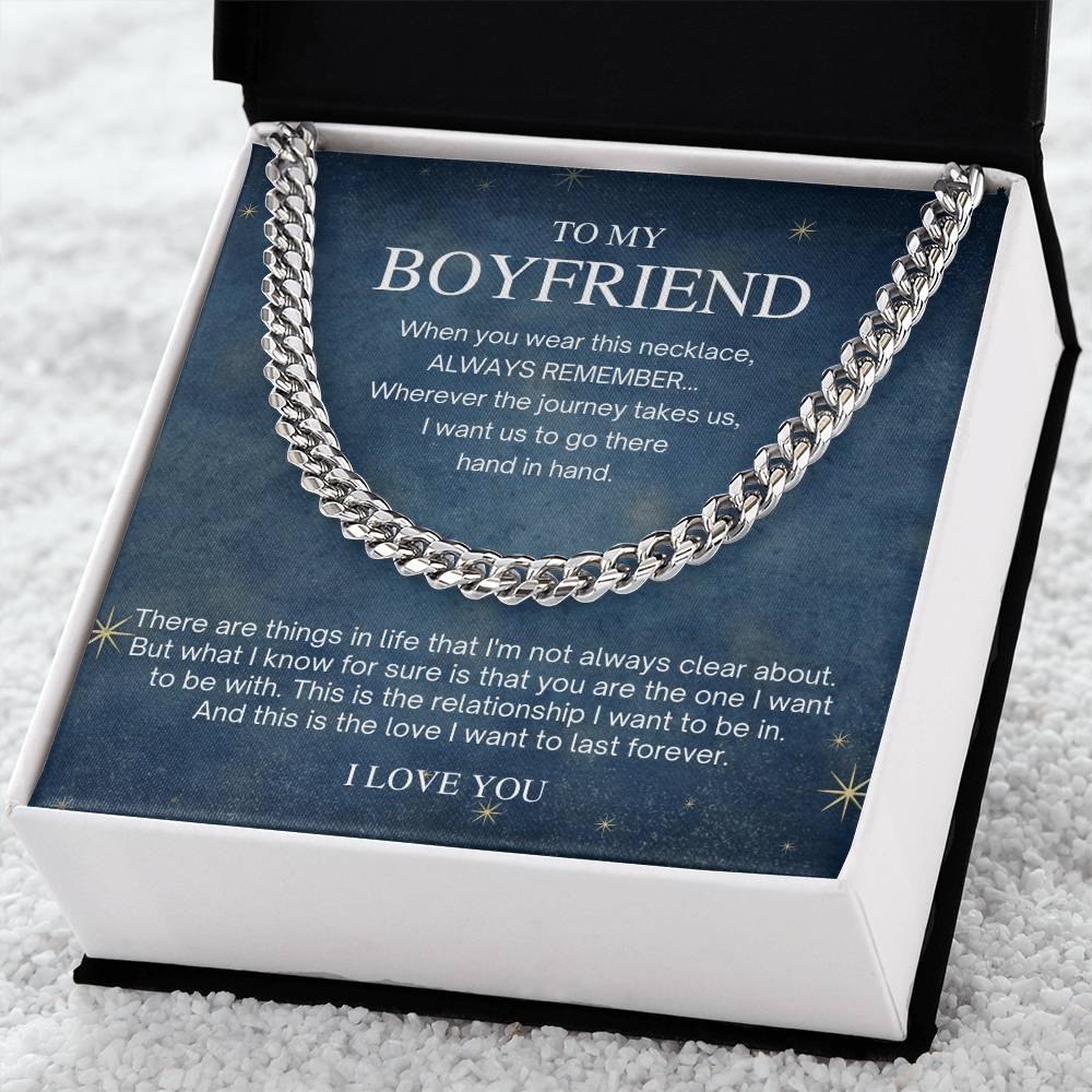 To My Boyfriend Starry Night Cuban Chain Necklace Cuban Link Chain