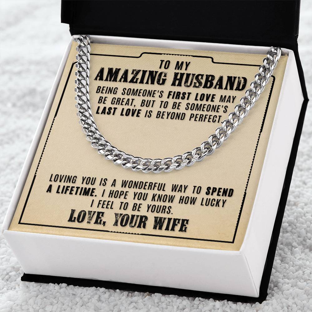 To My Amazing Husband - Cuban Link Chain Necklace