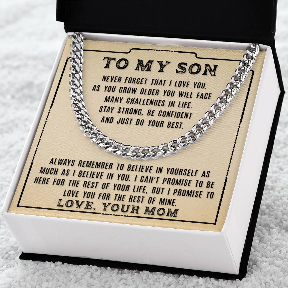 My Son - Never Forget That - Cuban Link Chain Necklace