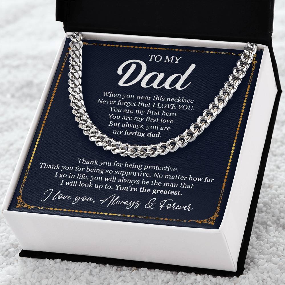 Father's Day Gift From Dad To My Dad Cuban Chain Necklace Dad Birthday Gift From Daughter Cuban Link Chain