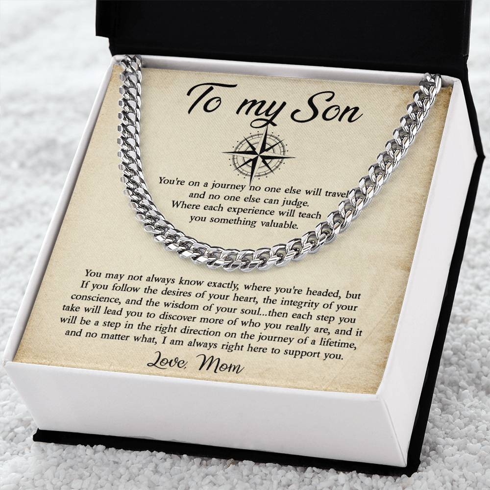 To My Son Cuban Chain Necklace Gift For Son From Mom Son Birthday Gift Cuban Link Chain