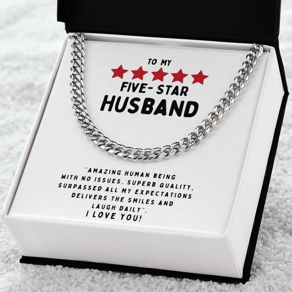 To My Five Star Husband Necklace Cuban Link Chain