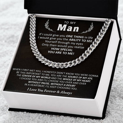 Gift For Your Man - Love You Forever - Cuban Cuban Link Chain