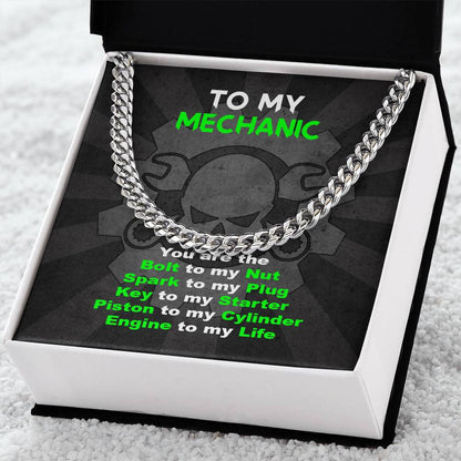 To My Mechanic Cuban Link Chain