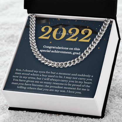 Son Graduation Gift From Mom Mom To Son Graduation Gift Son Graduation Necklace Graduation Gift For Son From Mother Cl Cuban Link Chain