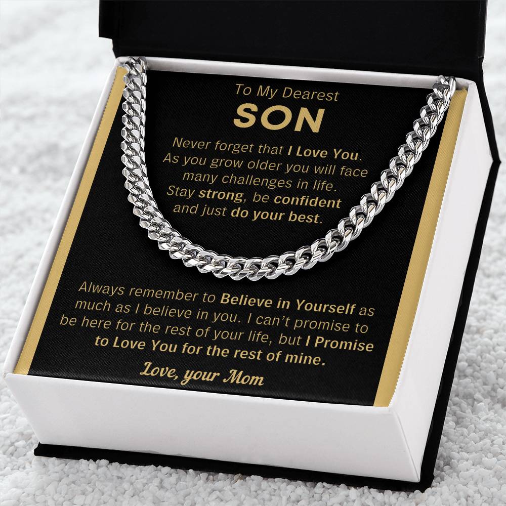 To My Son Just Do Your Best - Cuban Link Chain - Clm8