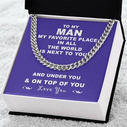 To My Man Cuban Chain Necklace Husband Necklace From Wife Cuban Link Chain