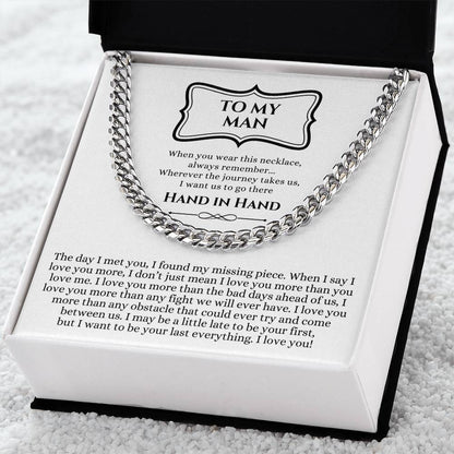 Valentines Day Gift For Him Chain Necklace Gift For Him Promise Necklace Gift To My Man Birthday Gift For Boyfriend An Cuban Link Chain
