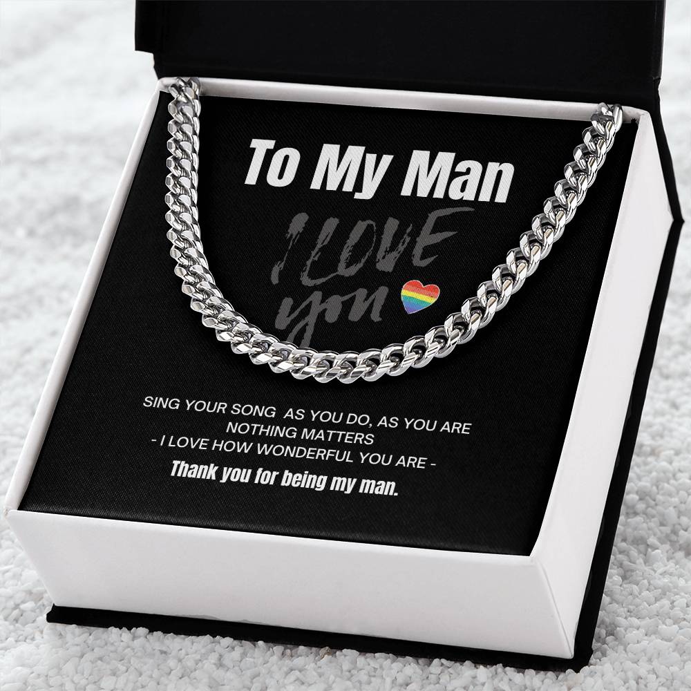 To My Man - Cuban Link Chain Necklace