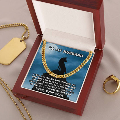 Husband Fathers Day Gift Silver Cuban Link Chain For Men Husband Birthday Gift Anniversary Gift For Husband From Wife