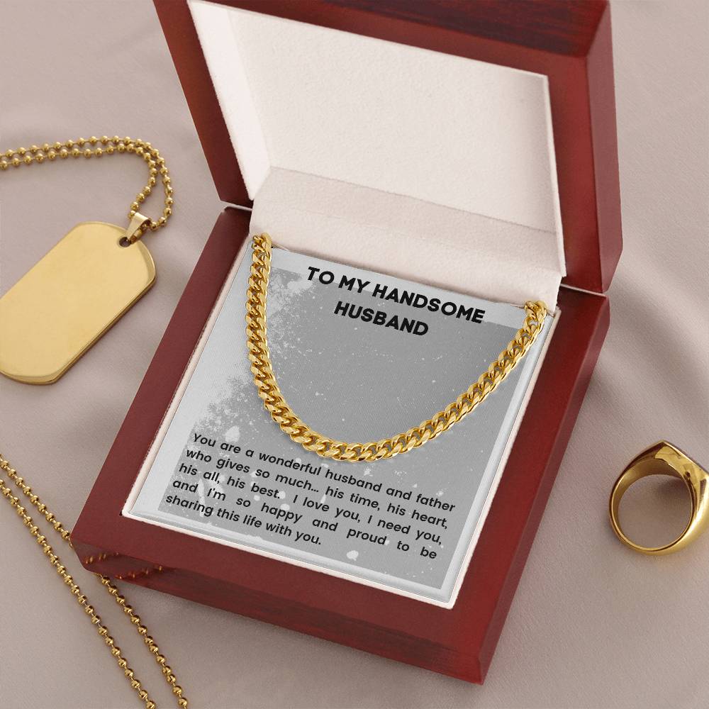 For The Best Husband Cuban Link Chain