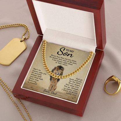 To My Son Cuban Chain Necklace Dad To Son Necklace Sentimental Gift For Son Cuban Link Chain