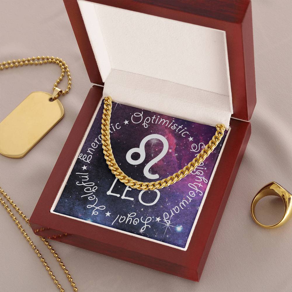 Cuban Link Chain Necklace - Leo Theme