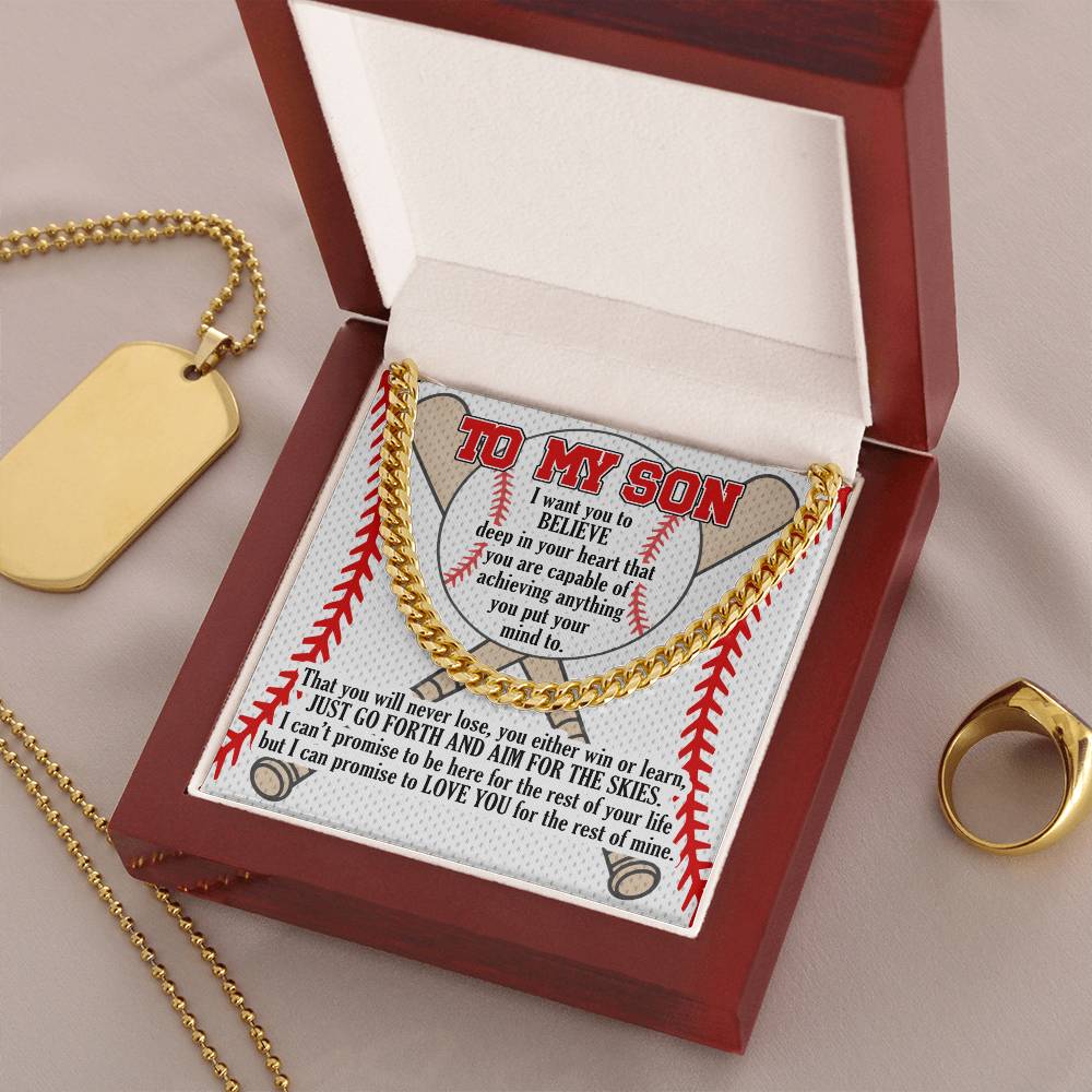 A Gift For Son Link Chain Necklace - Aim For The Skies Cuban Link Chain