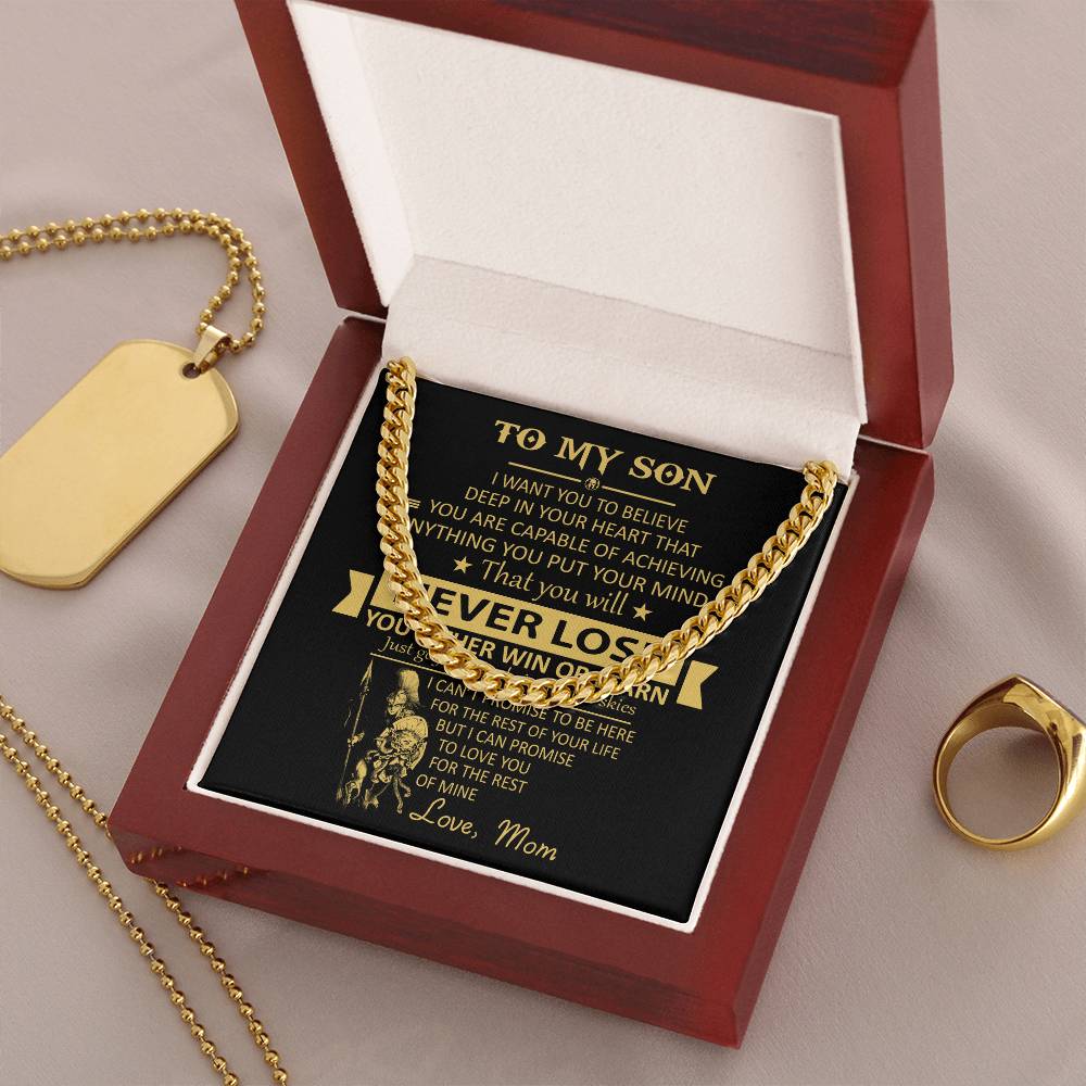 You'll Never Lose Gift For Son Cuban Link Chain Necklace