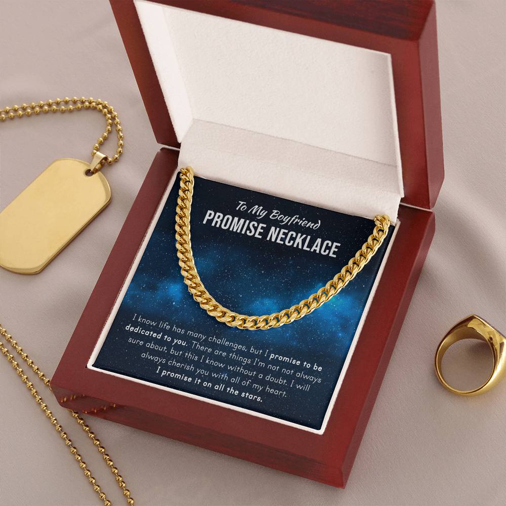 Promise Necklace For Him - Christmas Gift Cuban Link Chain