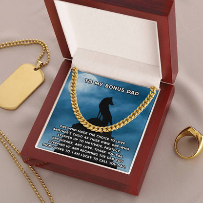 Step Dad Gift From Step Daughter Bonus Dad Gift From Bonus Son Fathers Day Sentimental Gift For Stepped Up Dad Cuban Link Chain