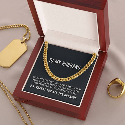 To My Husband Cuban Link Chain