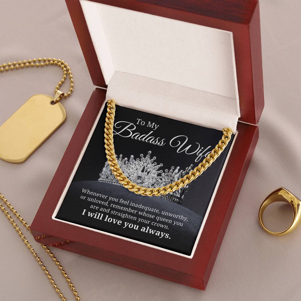 Remember Whose Queen You Are - Cuban Link Chain Necklace