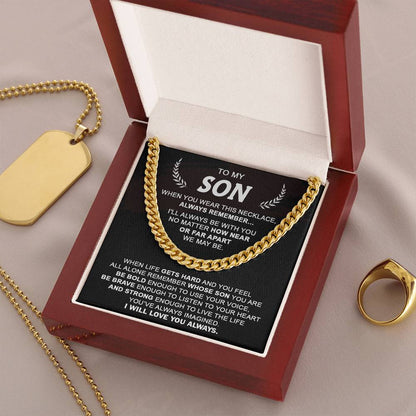 Gift For Son - Listen To Your Heart - Cuban Cuban Link Chain