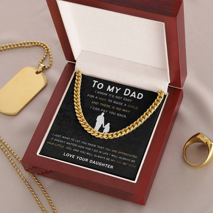 Cuban Link Chain Gift For Dad From Daughter.