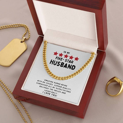 To My Five Star Husband Necklace Cuban Link Chain