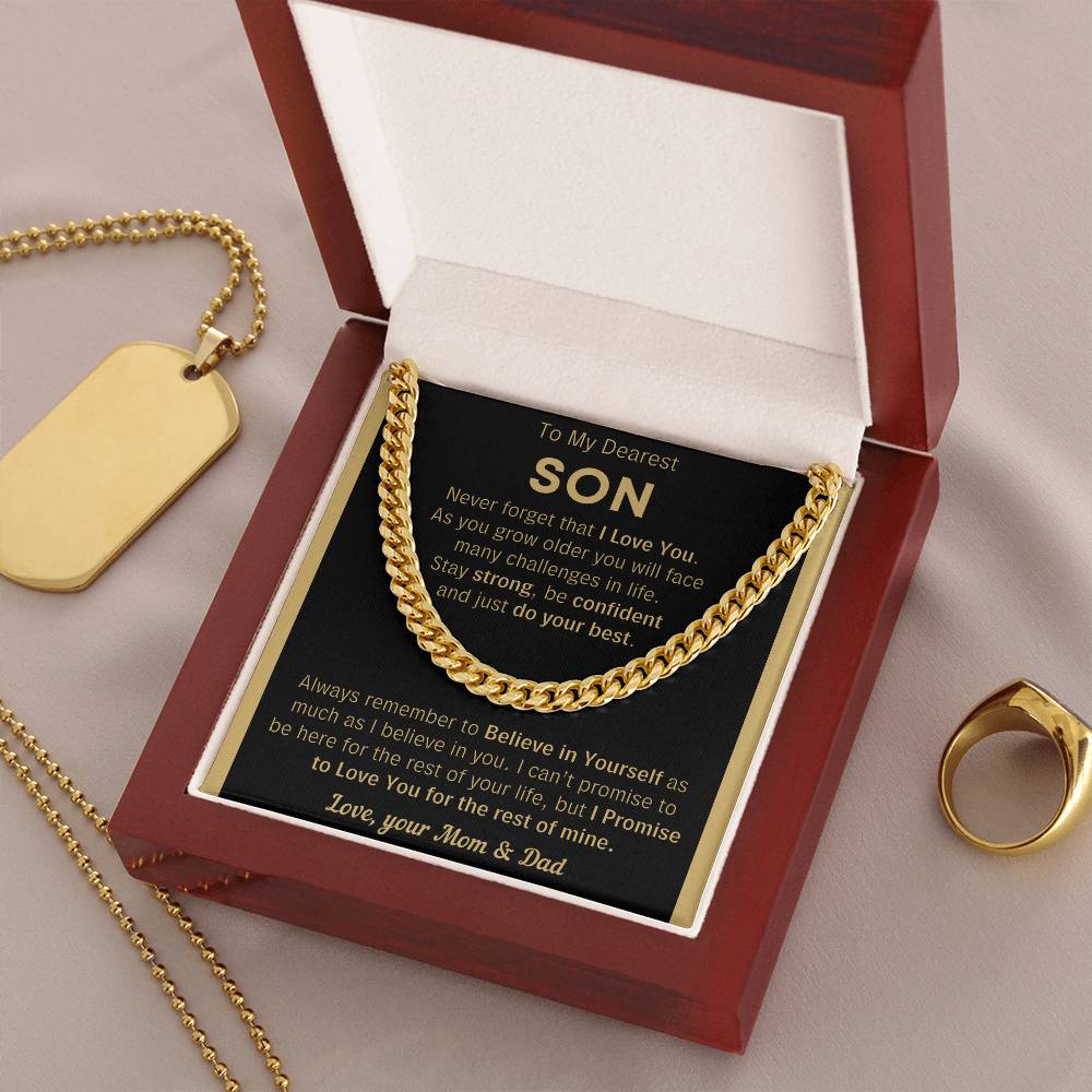To My Son Just Do Your Best - Cuban Link Chain - Clmd10