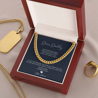 Father's Day Personalized Gift Gift For Husband Father's Day Gift From Baby First Father's Day 2022 Necklace Cuban Link Chain