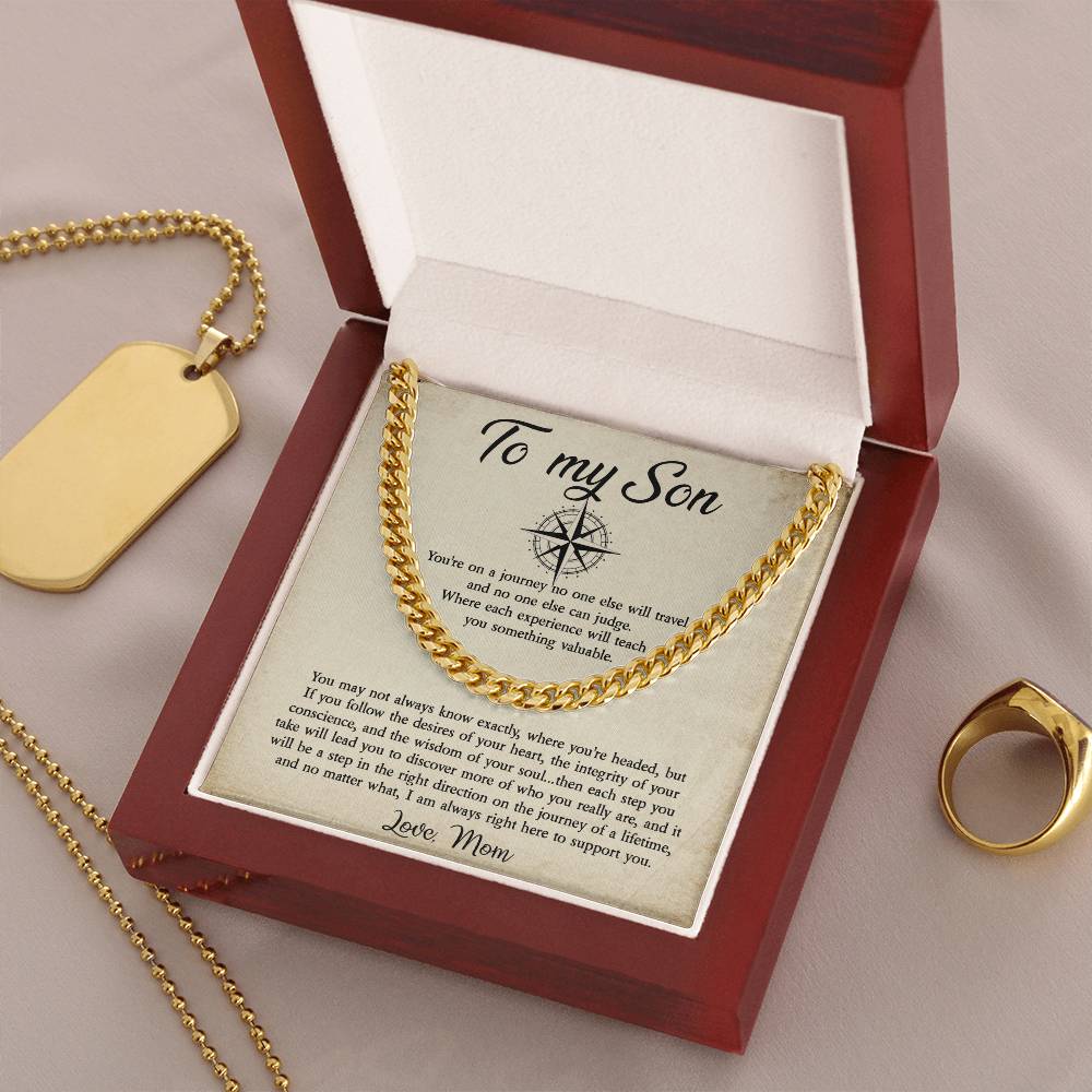 To My Son Cuban Chain Necklace Gift For Son From Mom Son Birthday Gift Cuban Link Chain