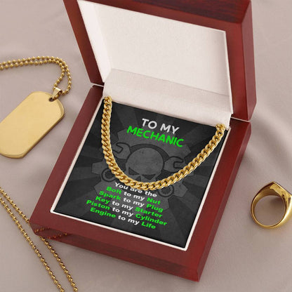 To My Mechanic Cuban Link Chain