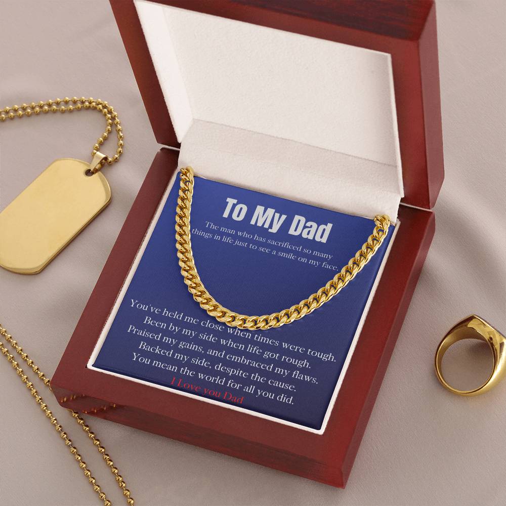 To My Dad Cuban Link Chain