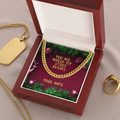 My Husband You Are Where My Story Begins Cuban Link Chain