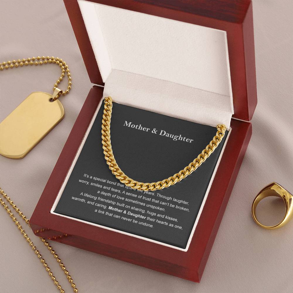 Mother & Daughter Mother's Day Birthday Jewelry Gift Chain Necklace For Women Cuban Link Chain