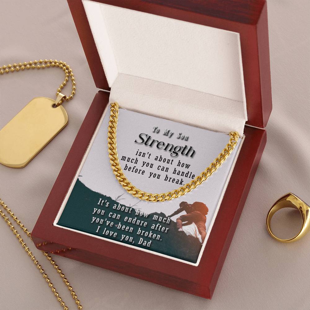 To My Son Cuban Link Chain